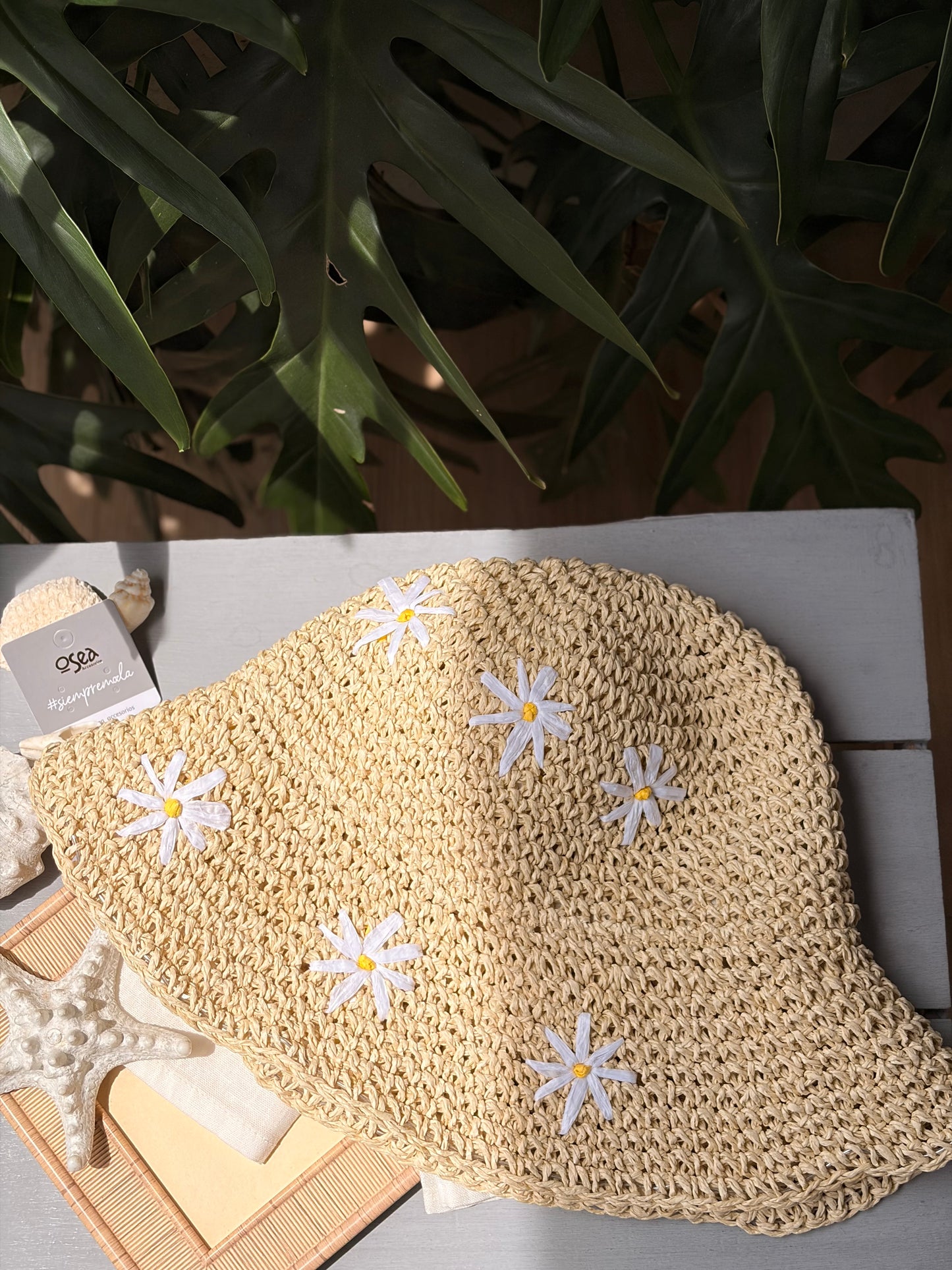 Sombrero bucket hat margaritas en fibra