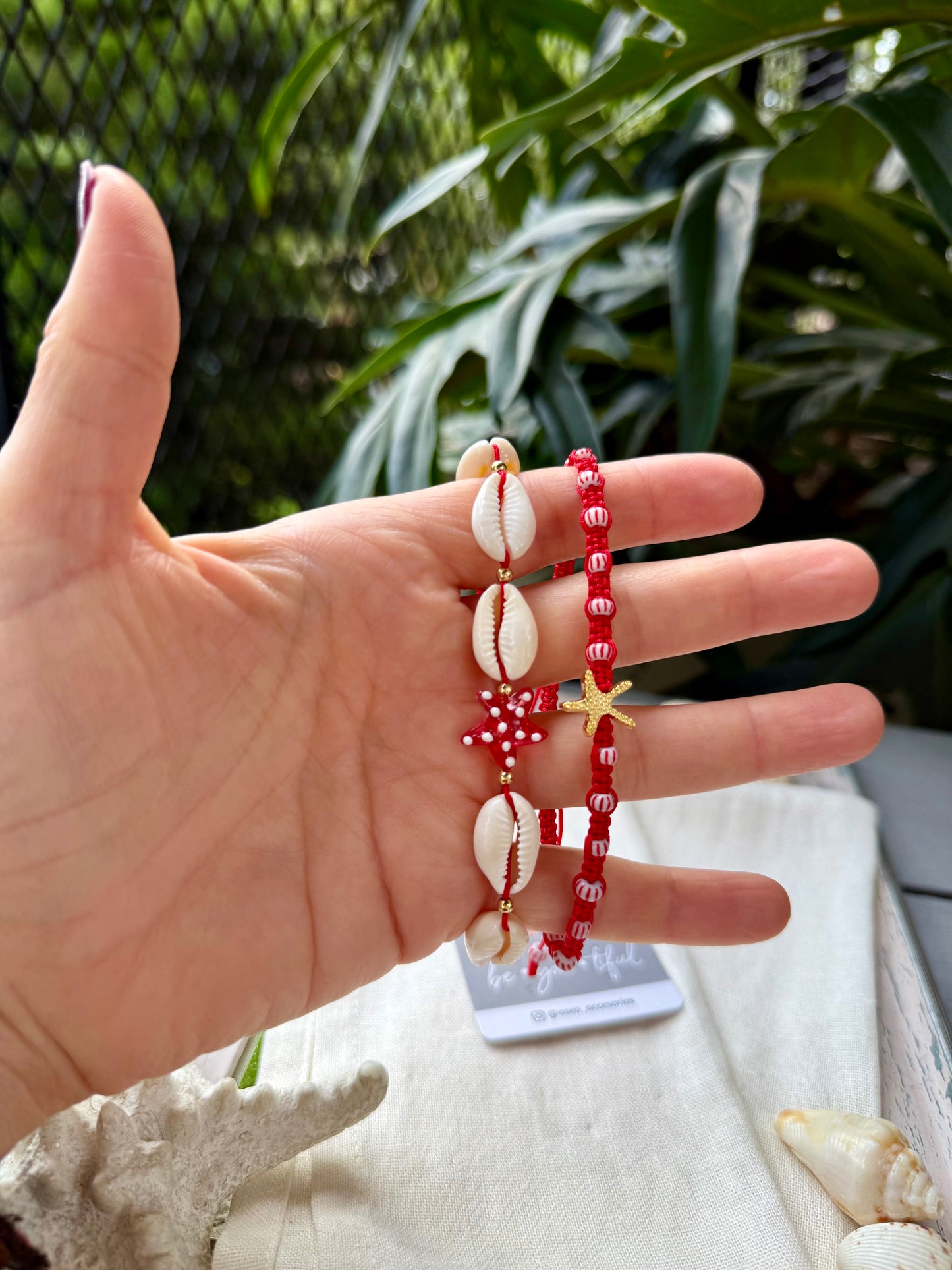 Tobillera doble roja