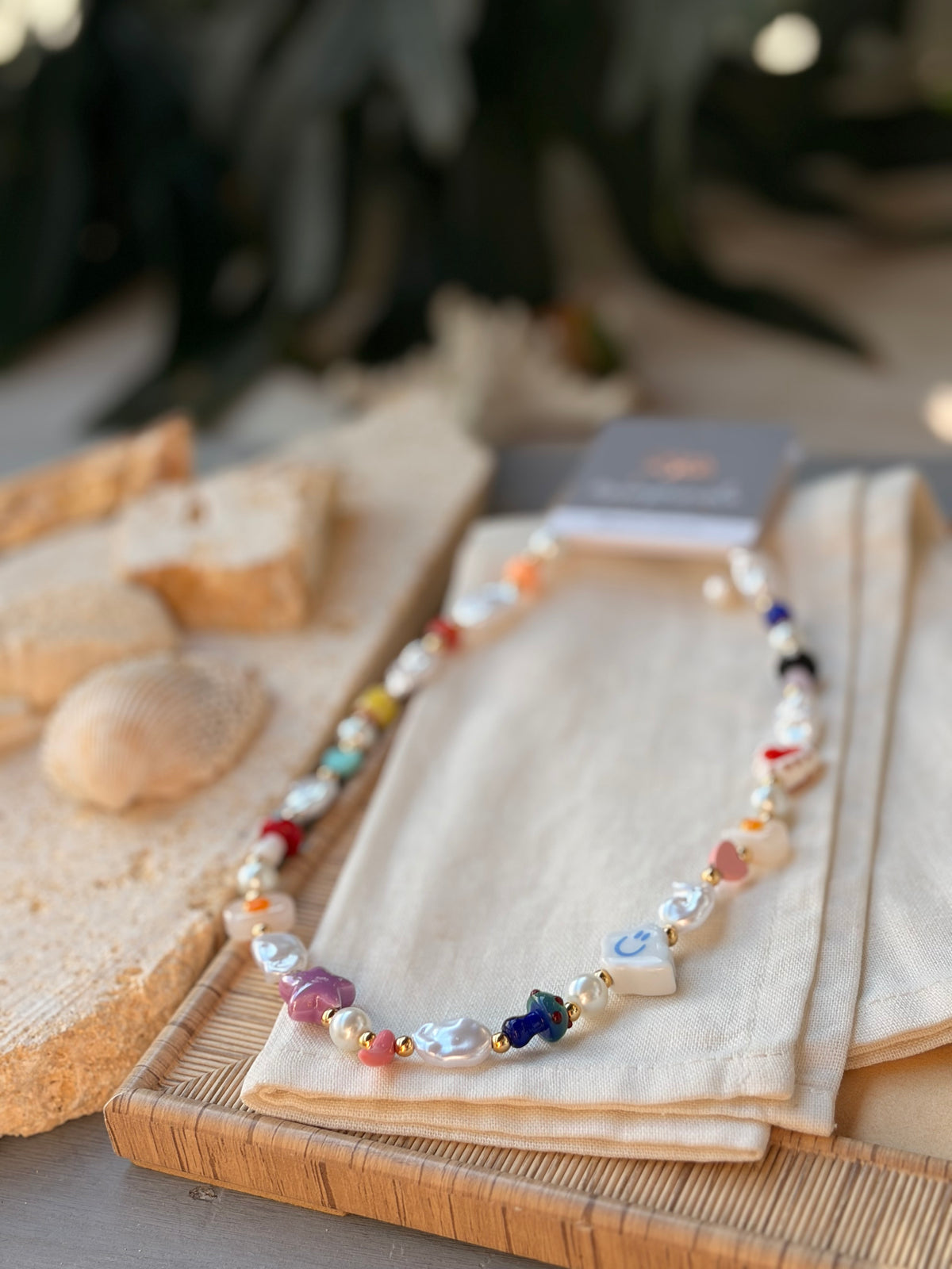 Collar jardín dijes variados nube y corazón