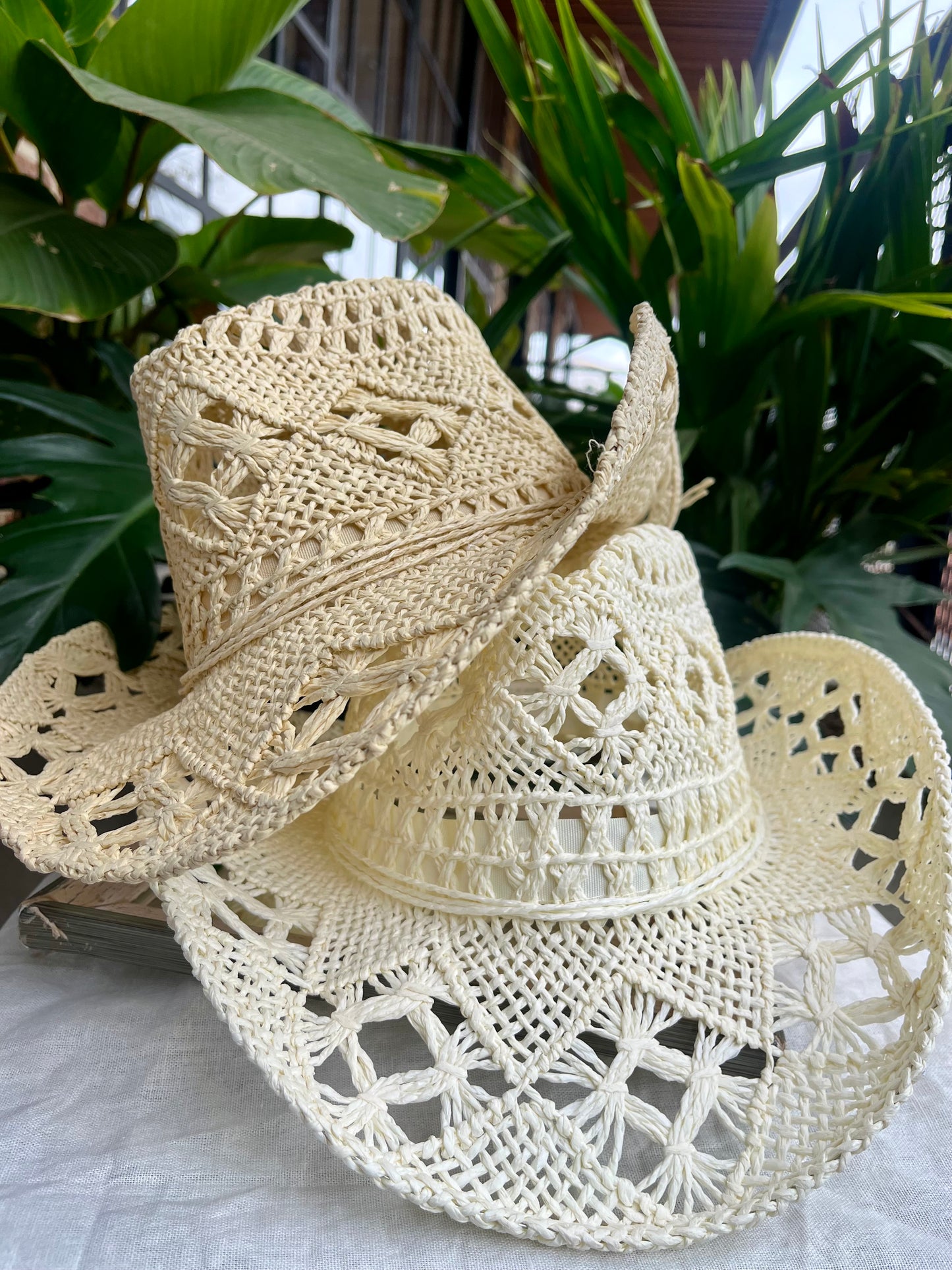 Sombrero playero vaquero macramé