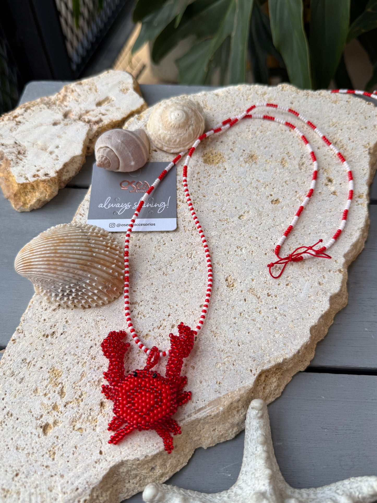 Collar largo tejido cangrejo