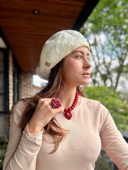 Collar bolas dije corazón