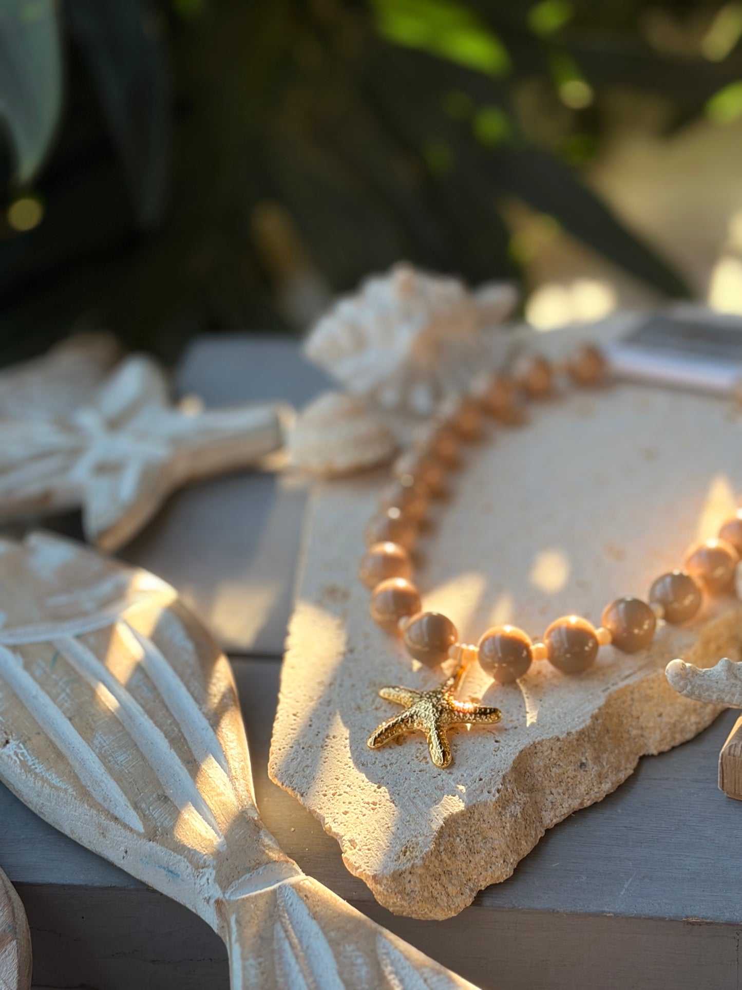 Collar bolas caqui dije estrella 24k
