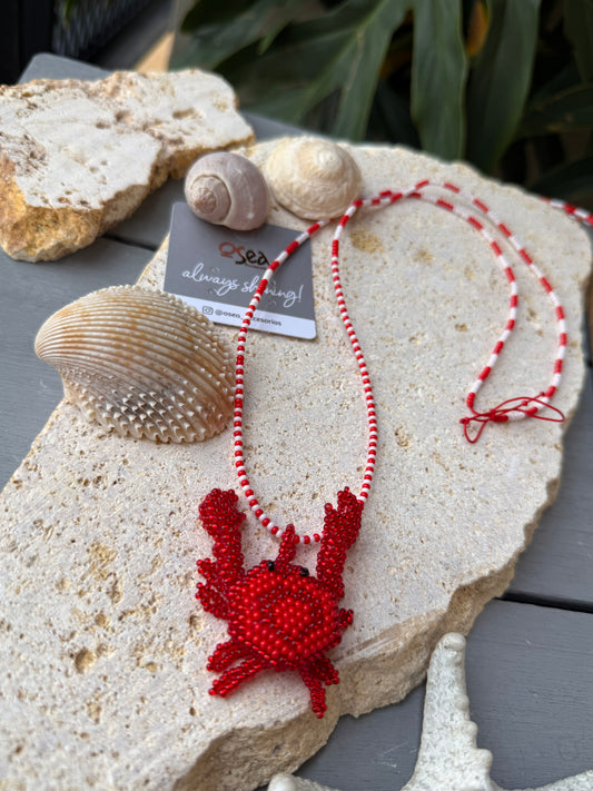 Collar largo tejido cangrejo