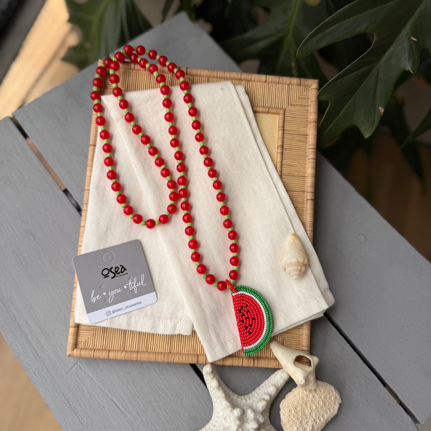 Collar largo sandía 🍉