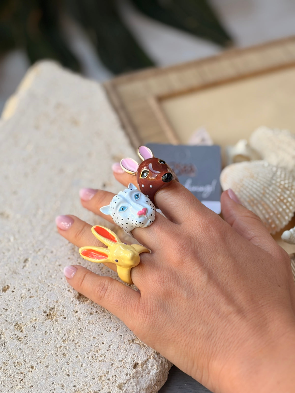 Anillo cervatillo esmaltado