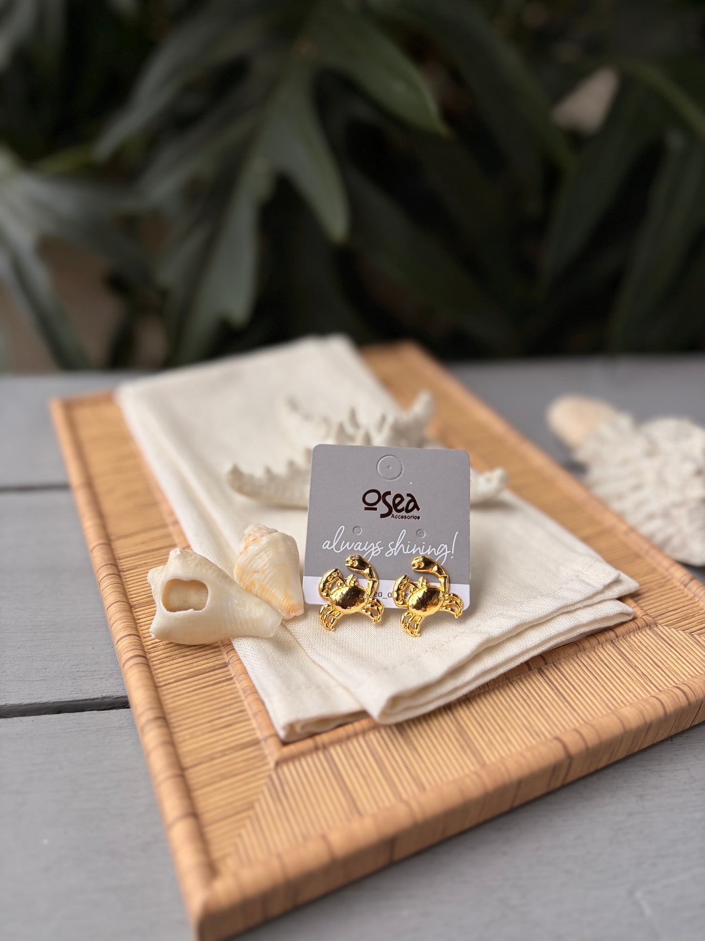Topos de cangrejo baño en oro 24k