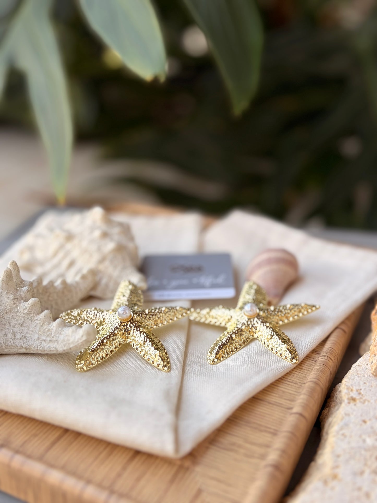 Aretes topos estrella golfied y perla