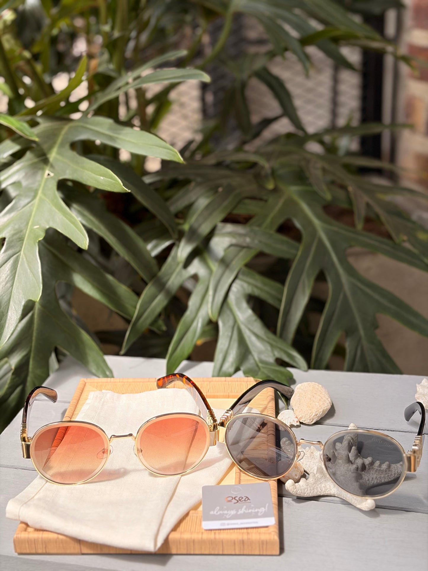 Gafas de sol aplique dorado miu