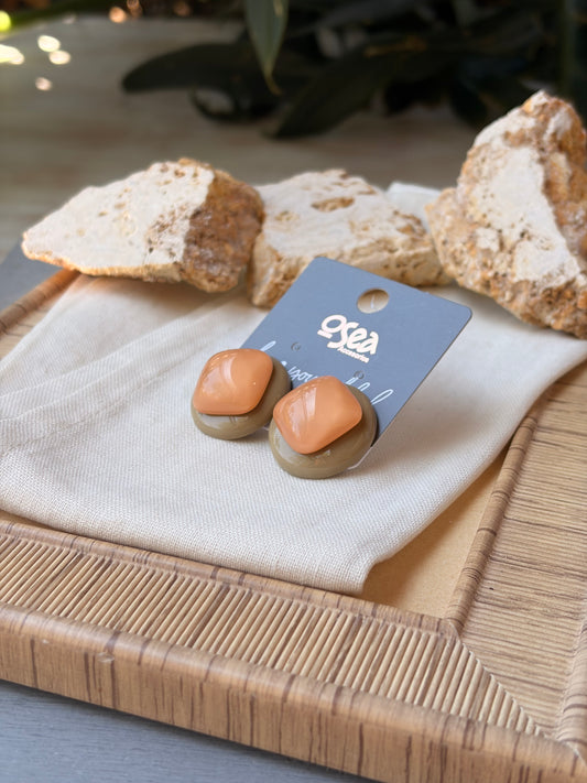 Topos en resina beige centro mandarina