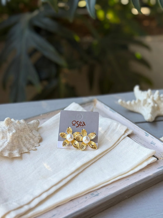 Topos rodinados de flor con perla