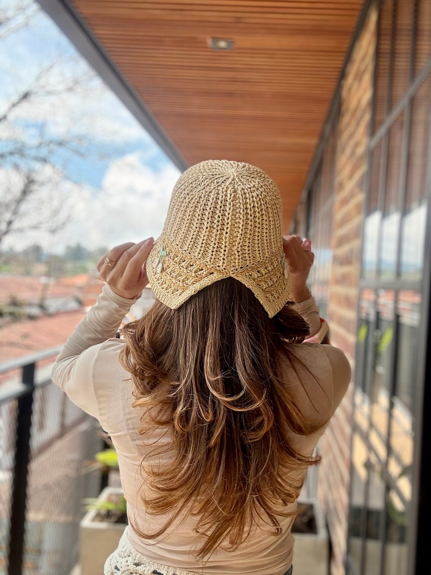 Gorro tejido cerezas🍒