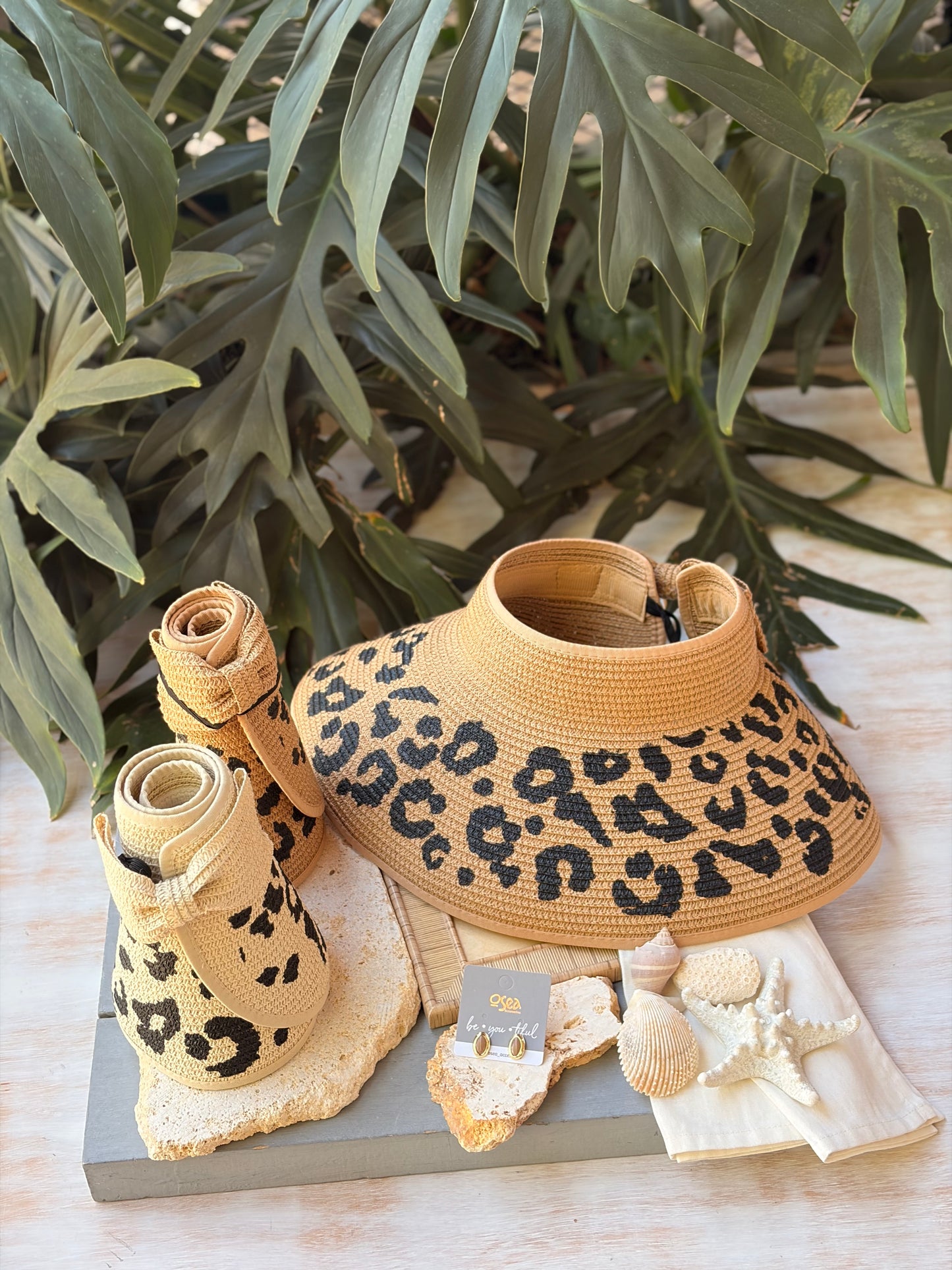 Visera enrollable playa animal print