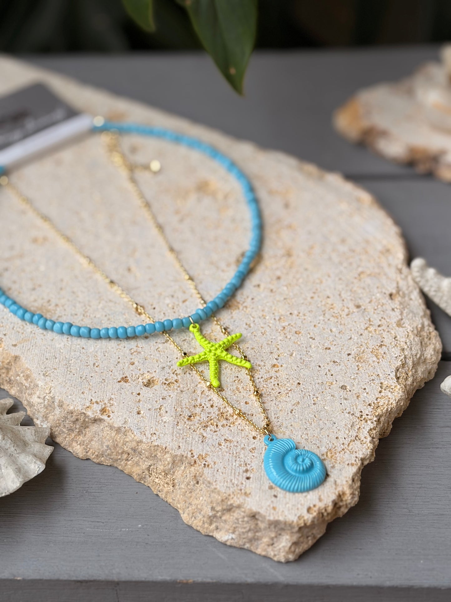 Collar doble mar colores vivos