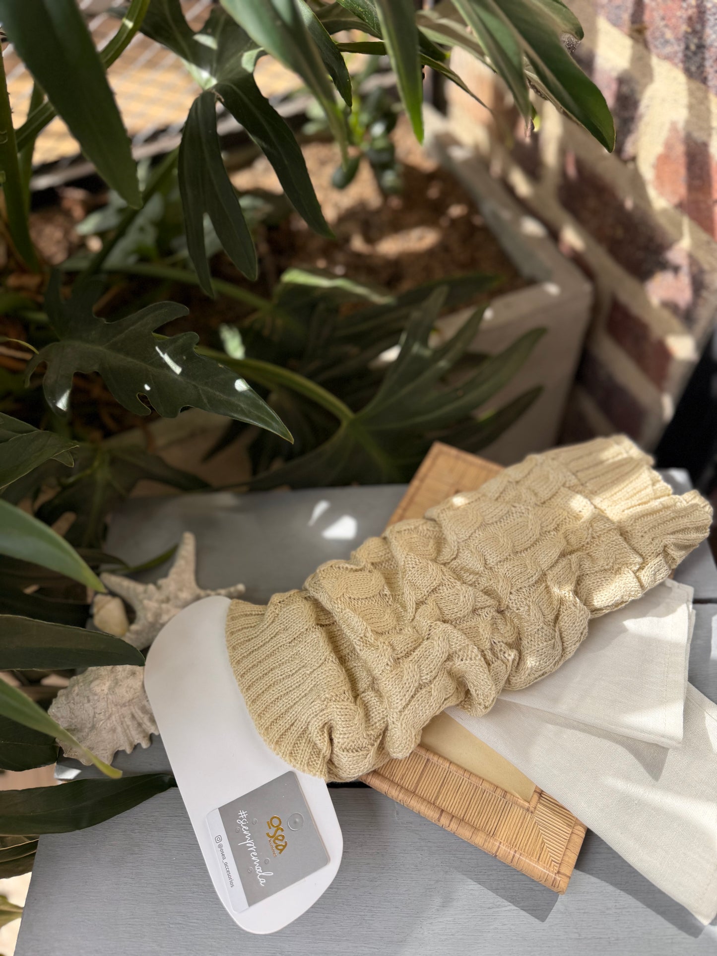 Medias calentadoras tejido trenzado