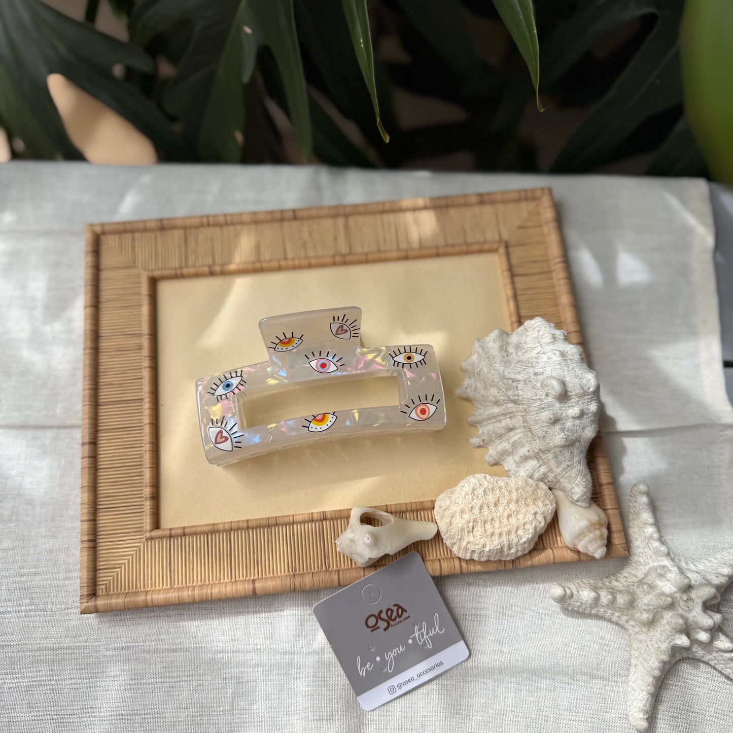 Caimán grande tipo nácar ojos