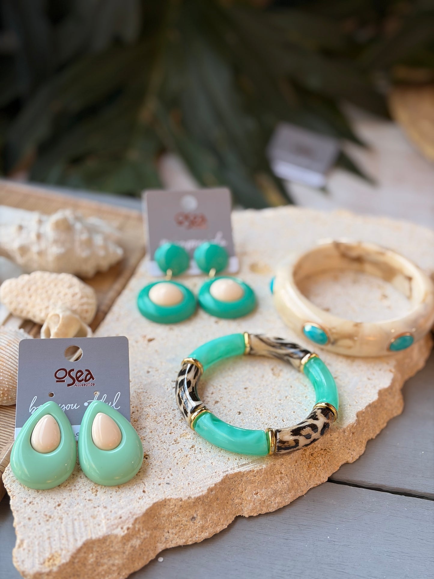 Aretes verde jade en fantasía