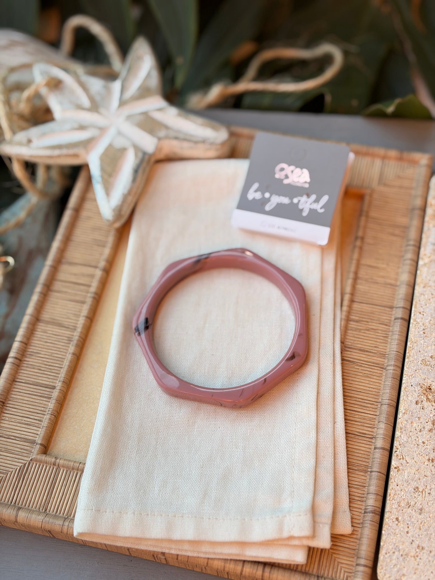Pulsera resina geométrica 7 lados