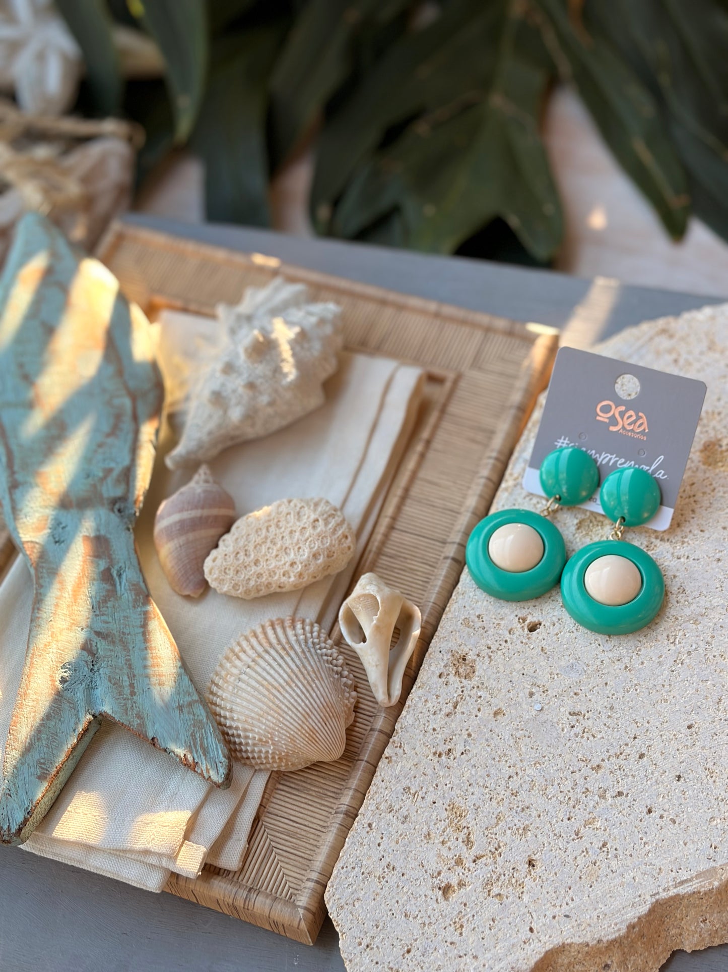 Aretes verde jade en fantasía