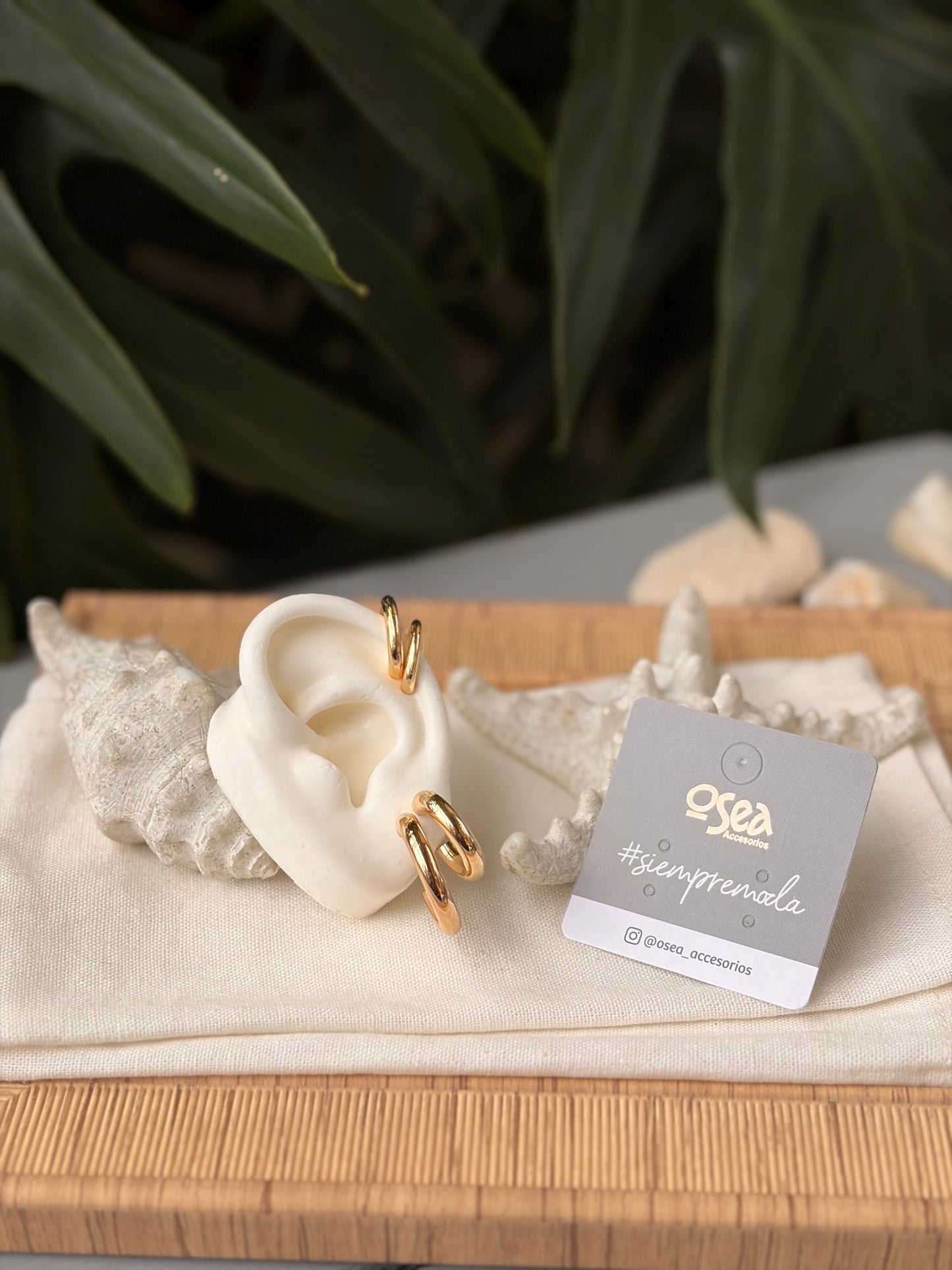 Set de 2 Candongas y 2 earcuff para la misma oreja