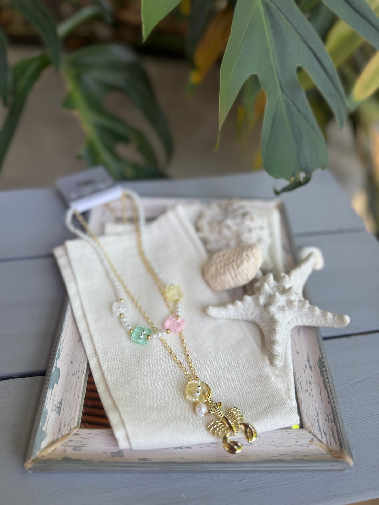 Collar doble calamares y langosta