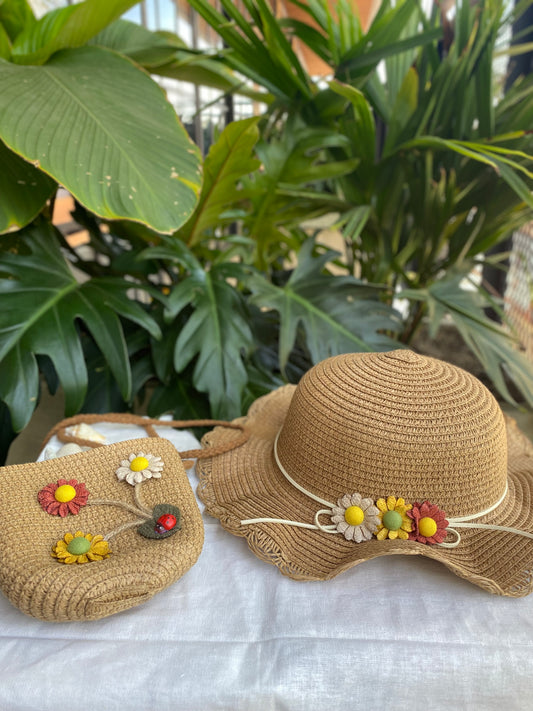 Set sombrero y bolso para niña