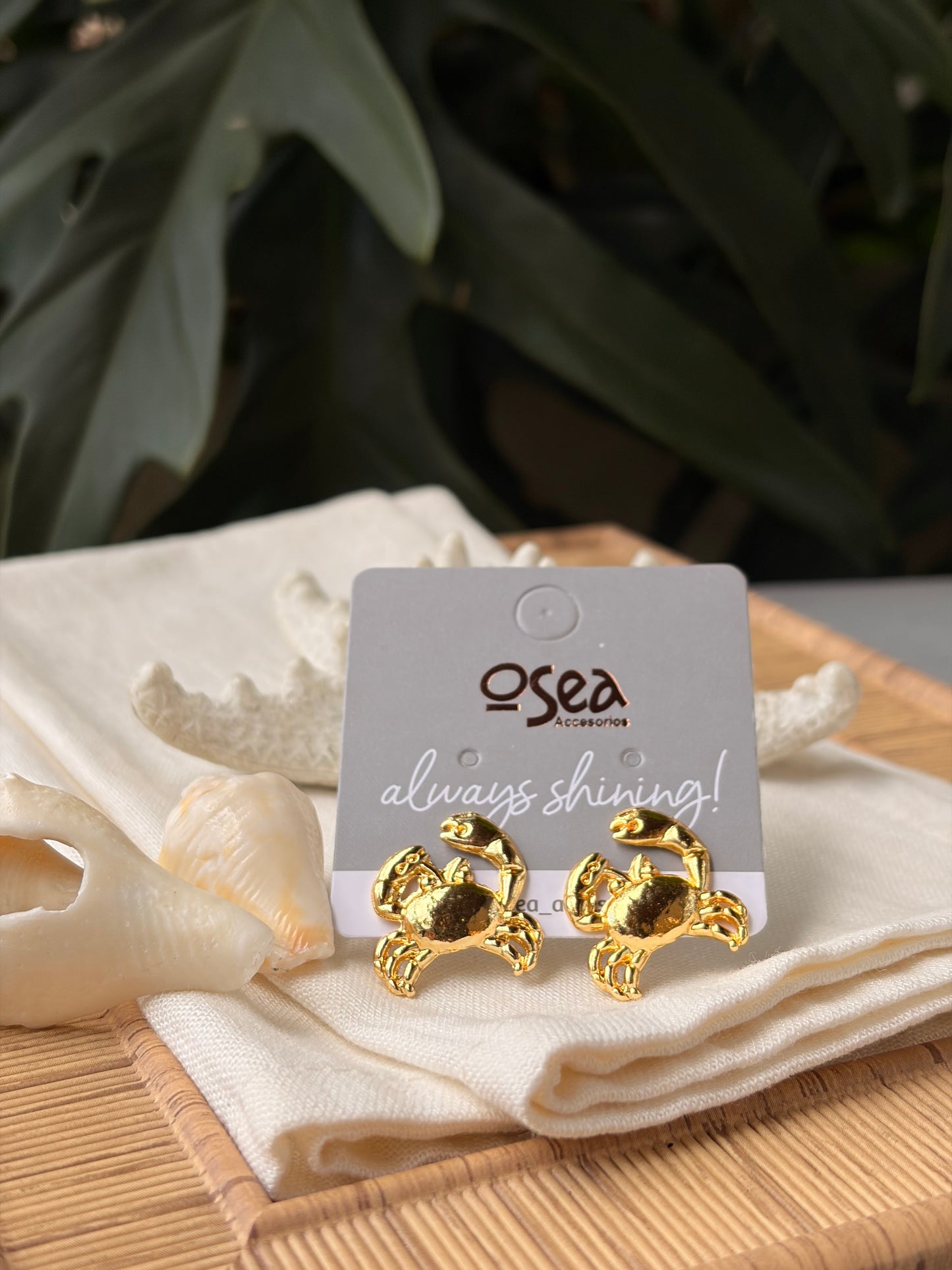 Topos de cangrejo baño en oro 24k