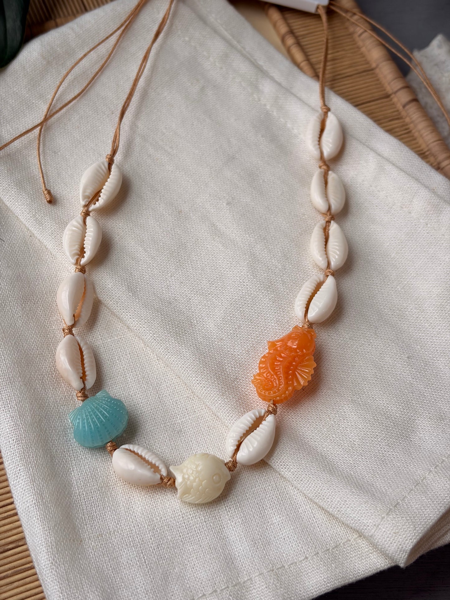 Choker conchas dijes mar en pasta