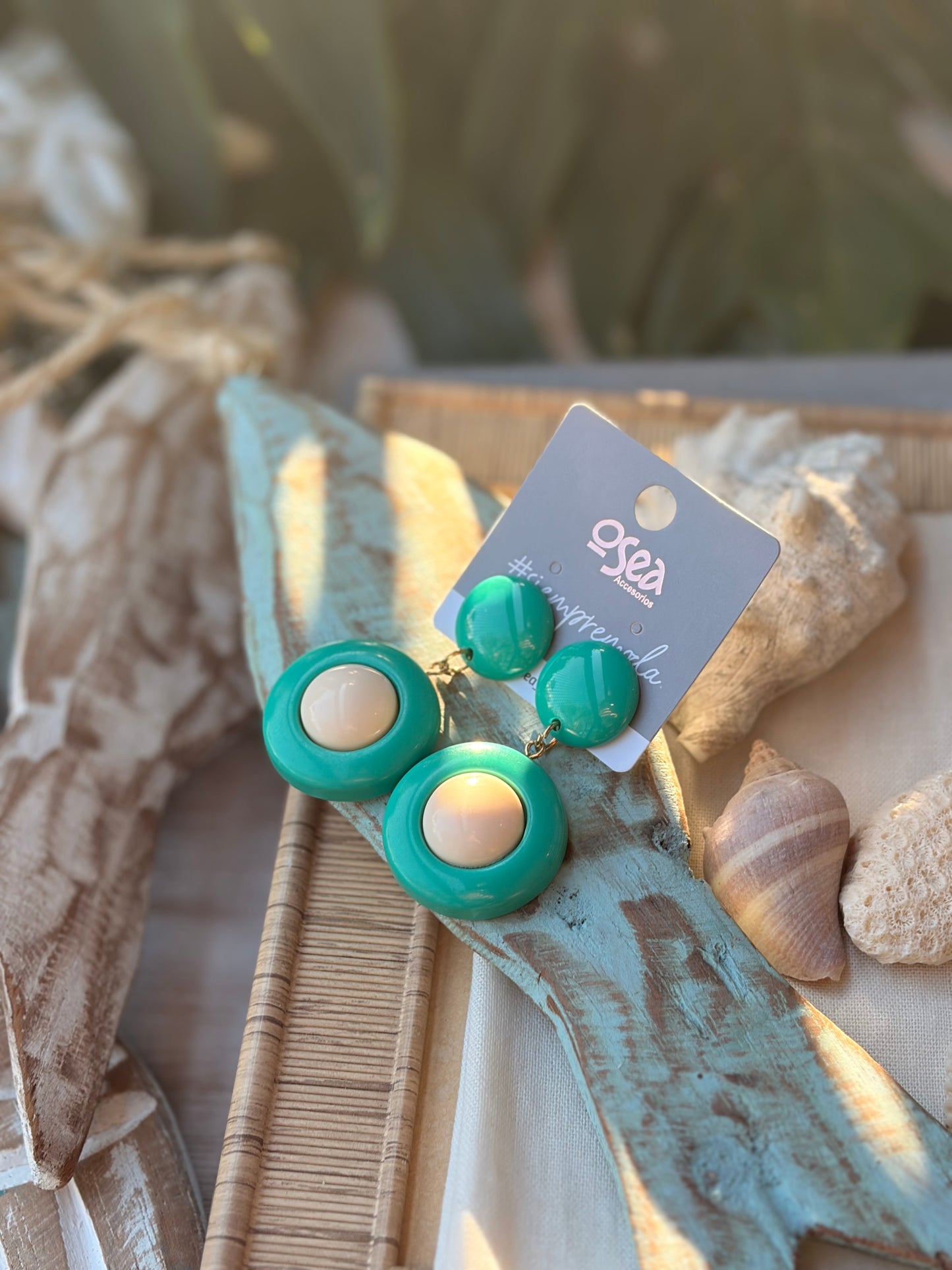 Aretes verde jade en fantasía