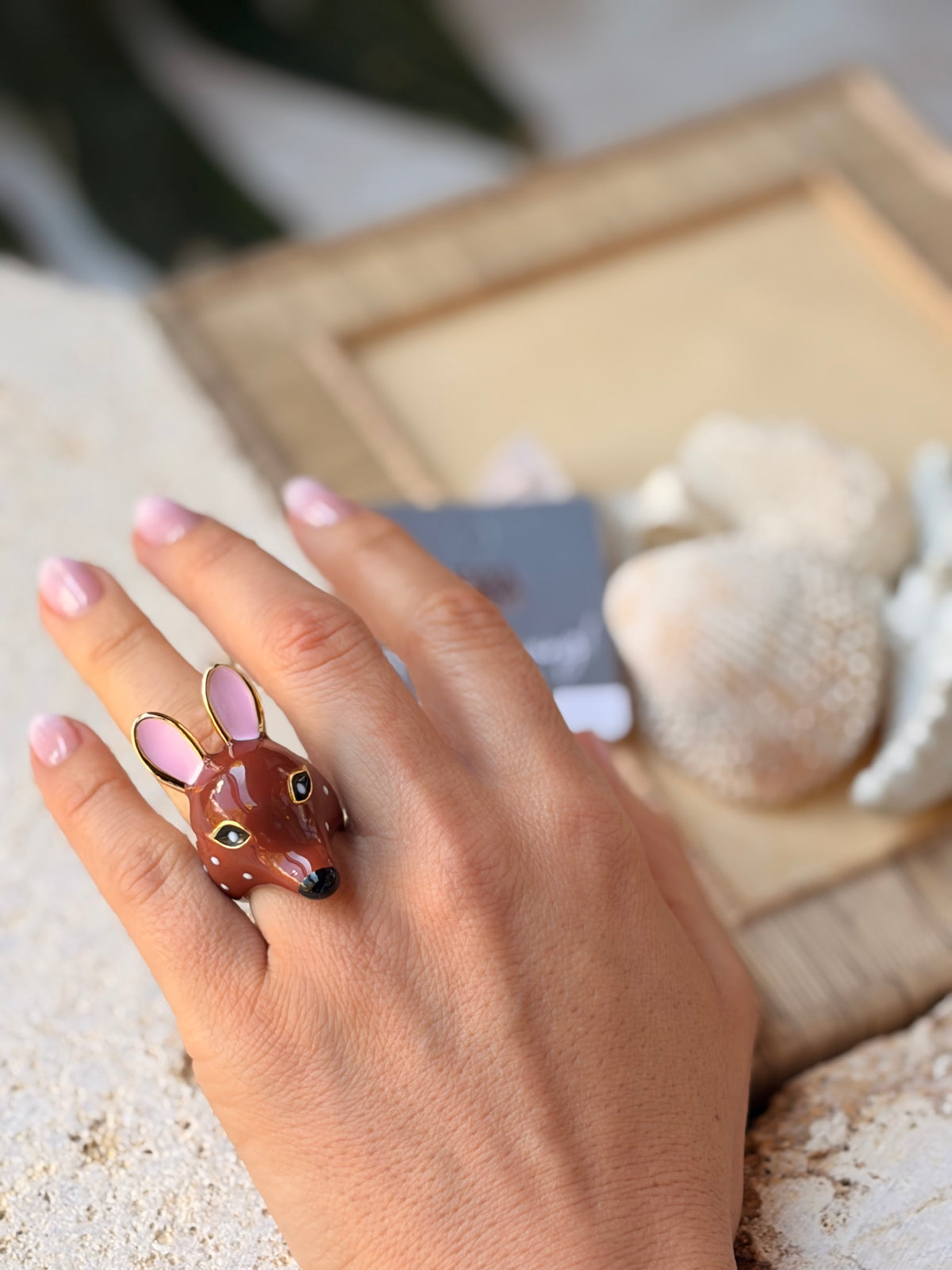 Anillo cervatillo esmaltado