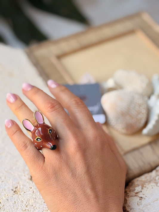 Anillo cervatillo esmaltado