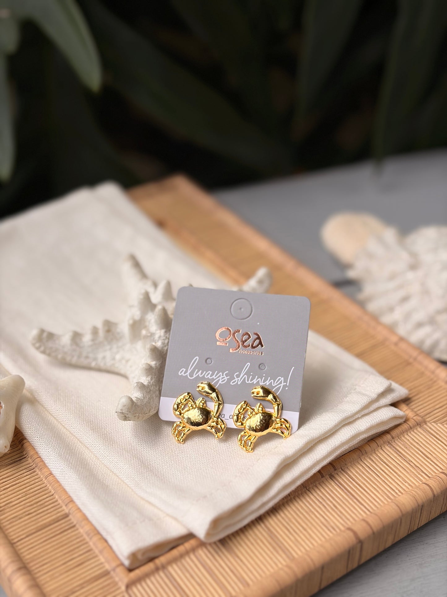 Topos de cangrejo baño en oro 24k