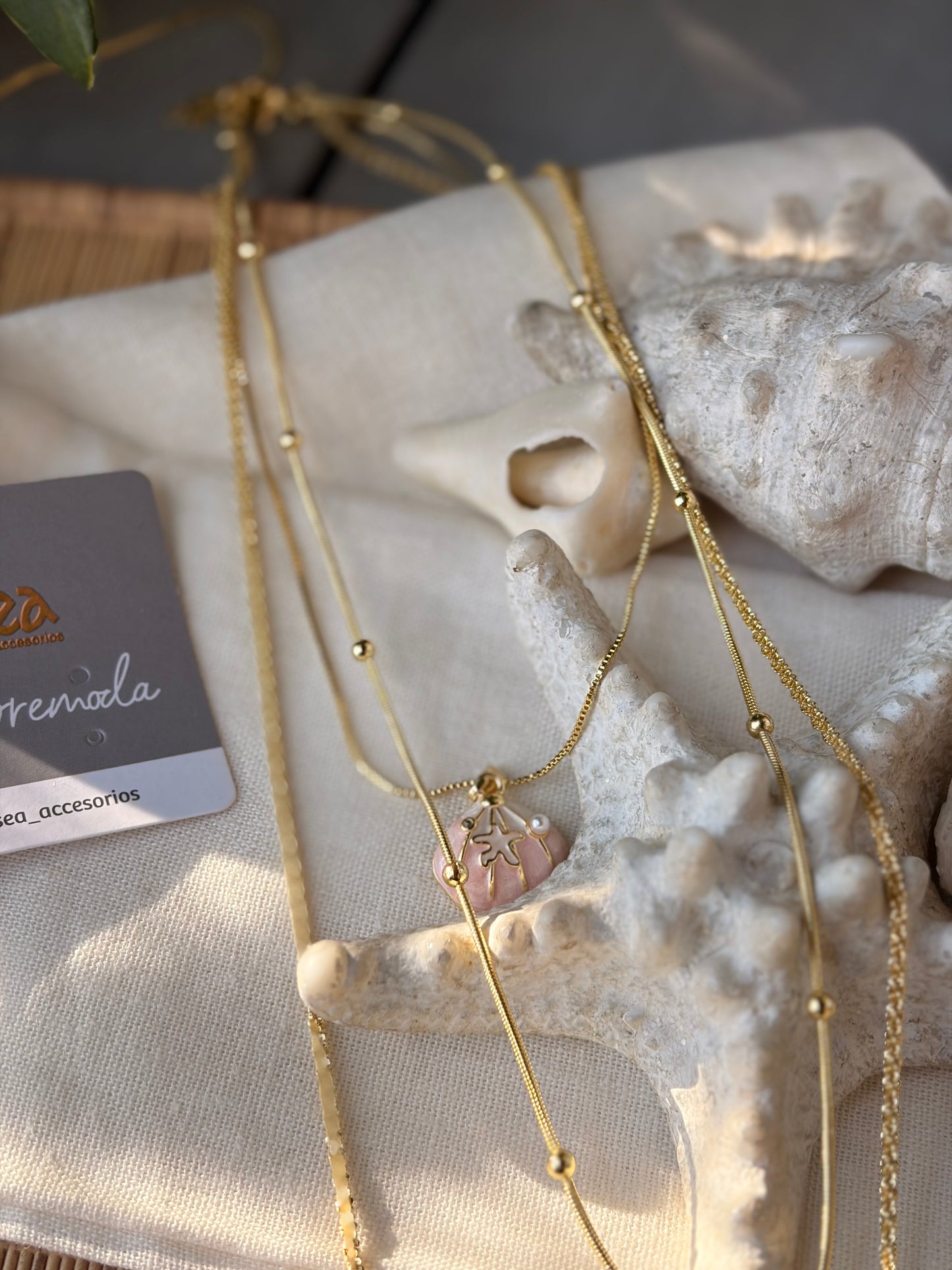 collar triple largo dijes de mar