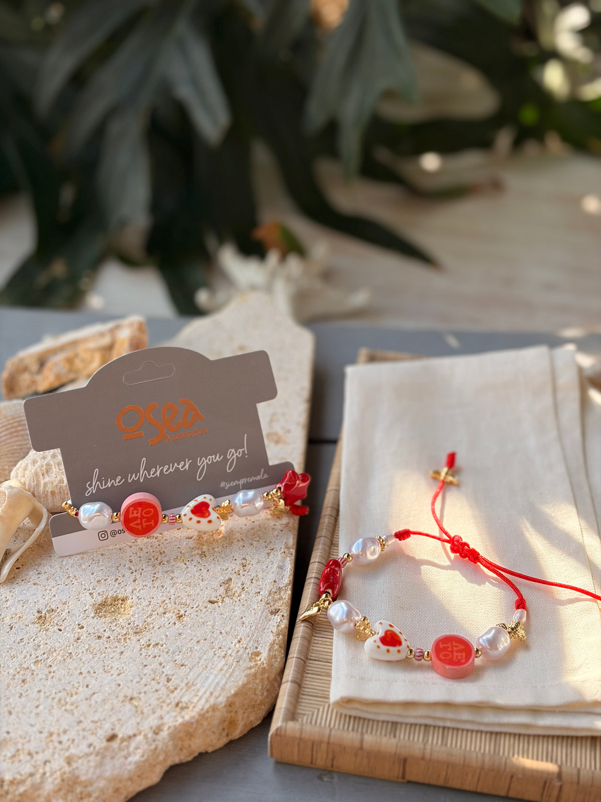 Pulsera hilo grueso love corazón