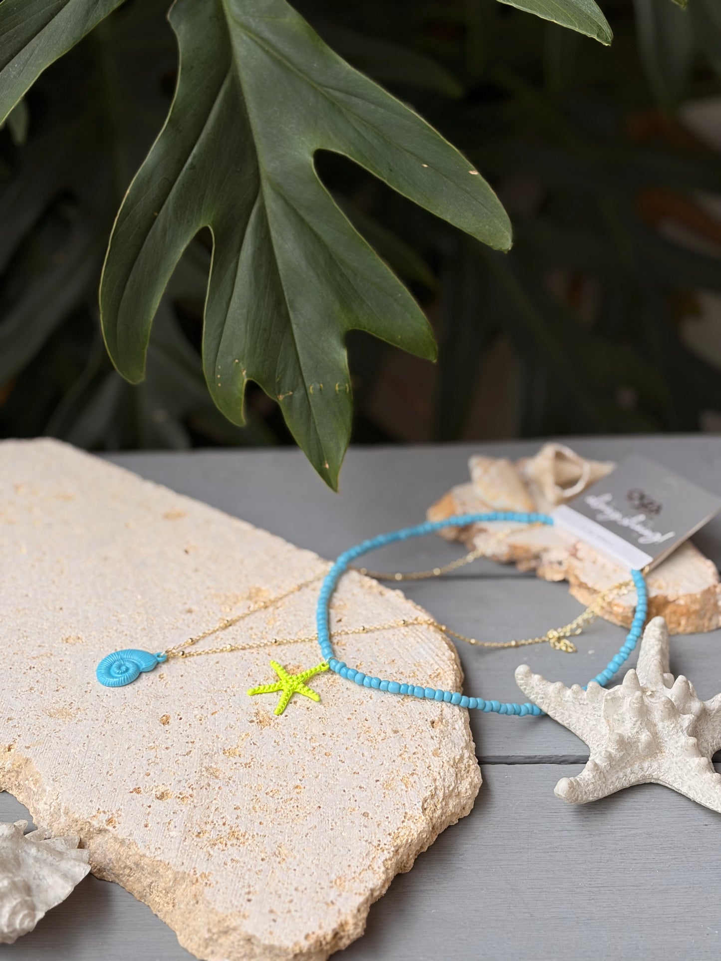 Collar doble mar colores vivos