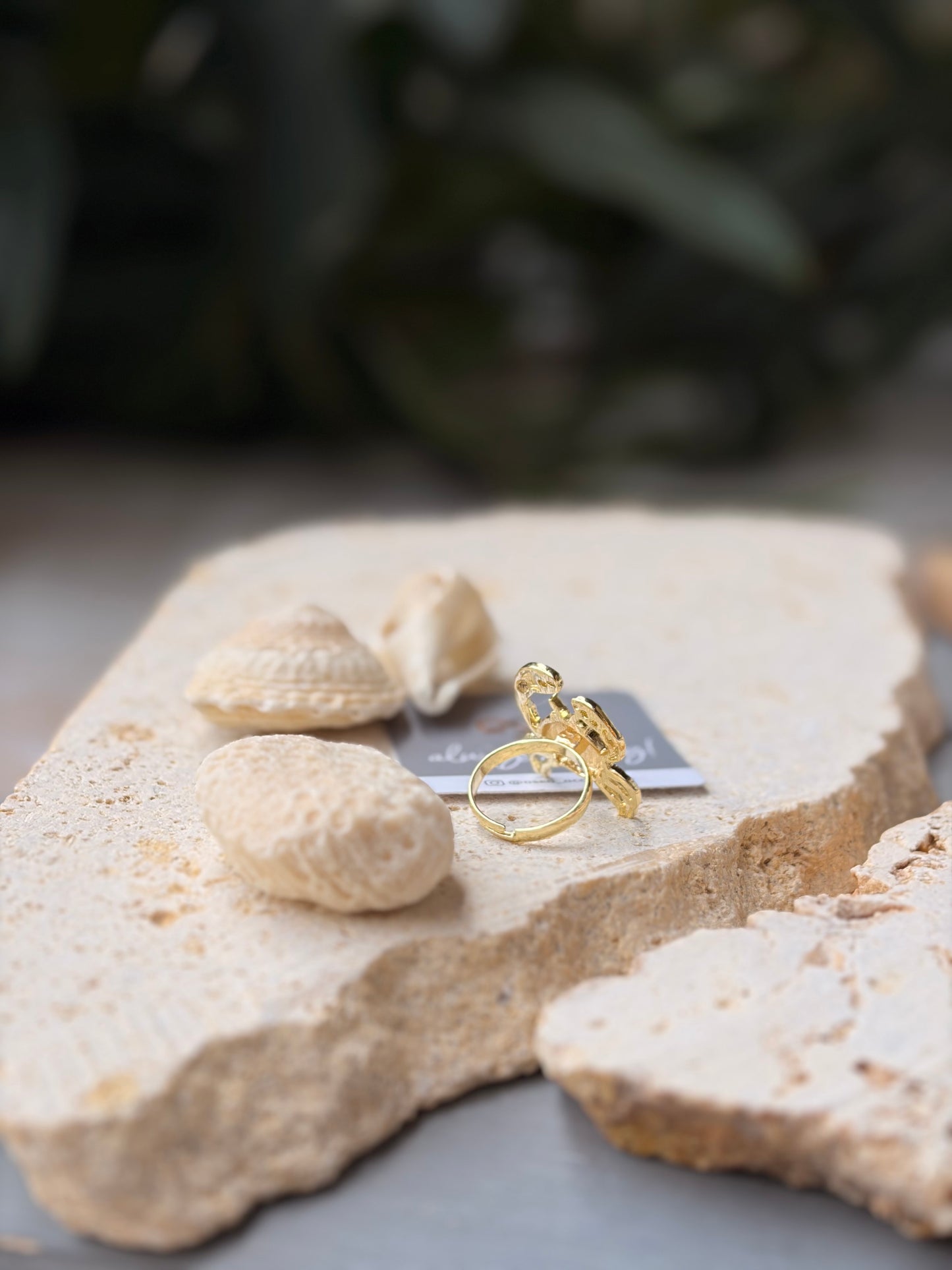 Anillo graduable rodinado cangrejo