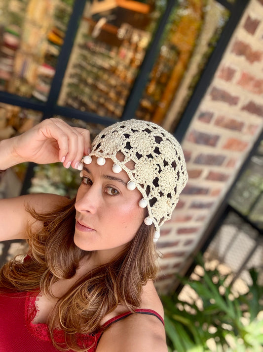 Gorro croché con bolas
