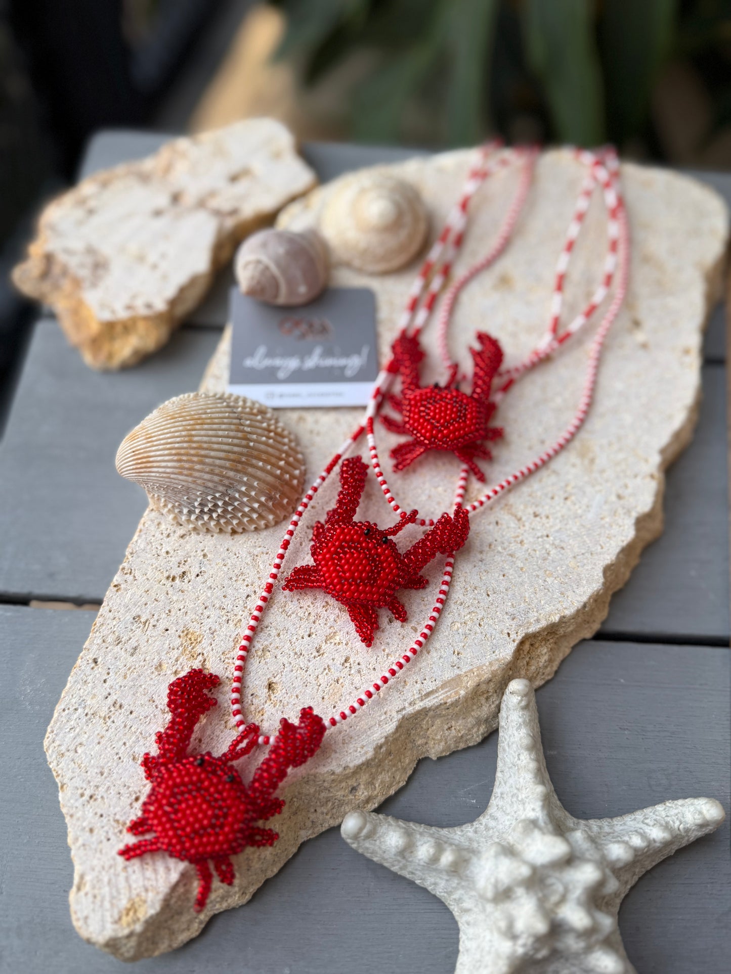 Collar largo tejido cangrejo