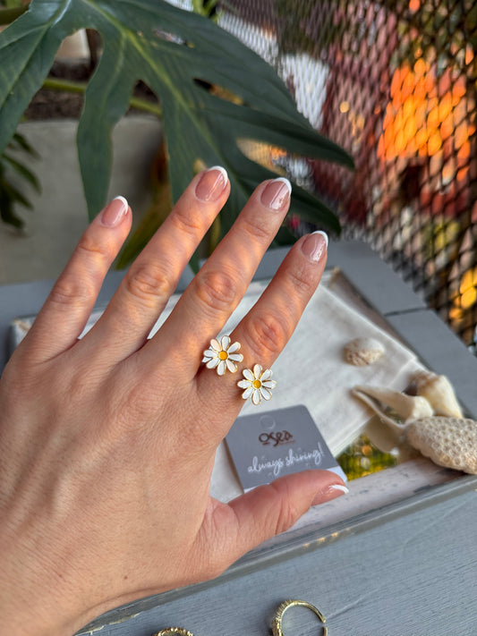 Anillo doble margaritas
