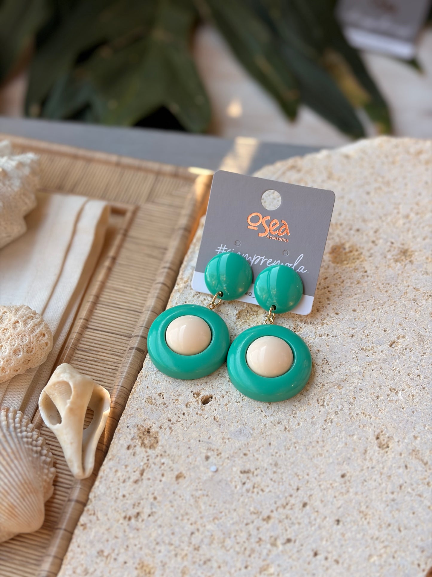 Aretes verde jade en fantasía