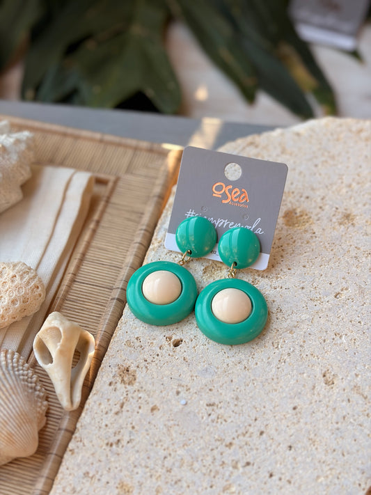 Aretes verde jade en fantasía