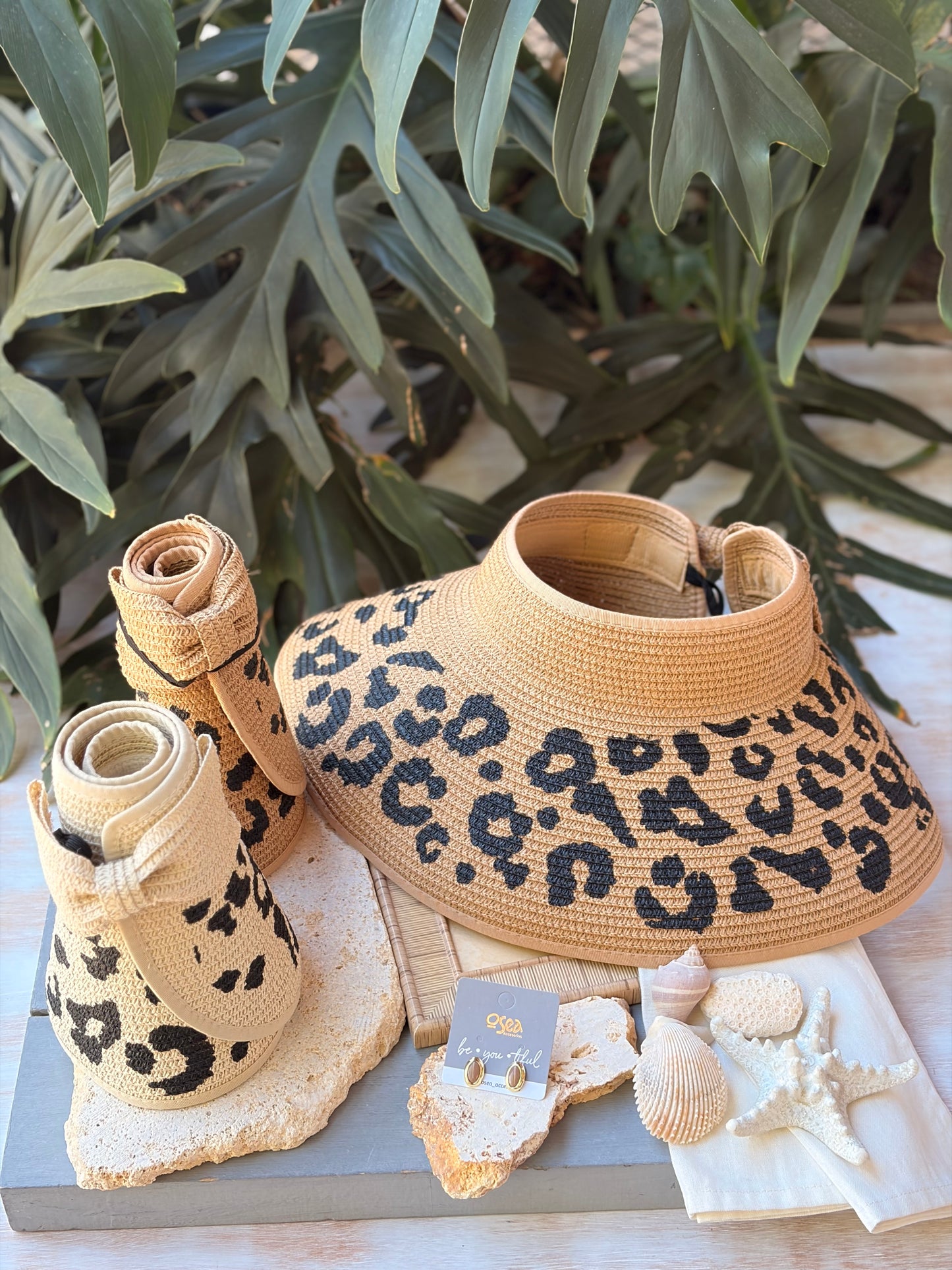 Visera enrollable playa animal print