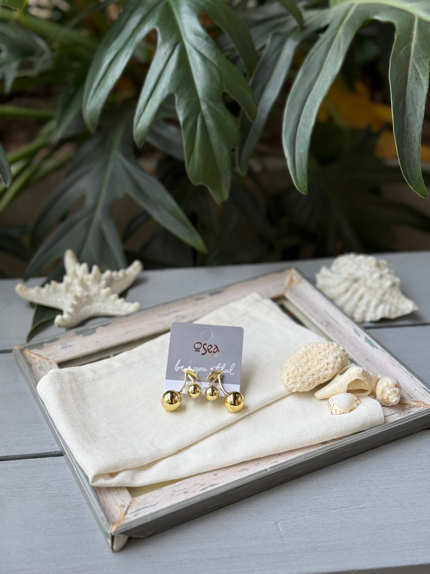 Aretes en topo rodinados de cerezas