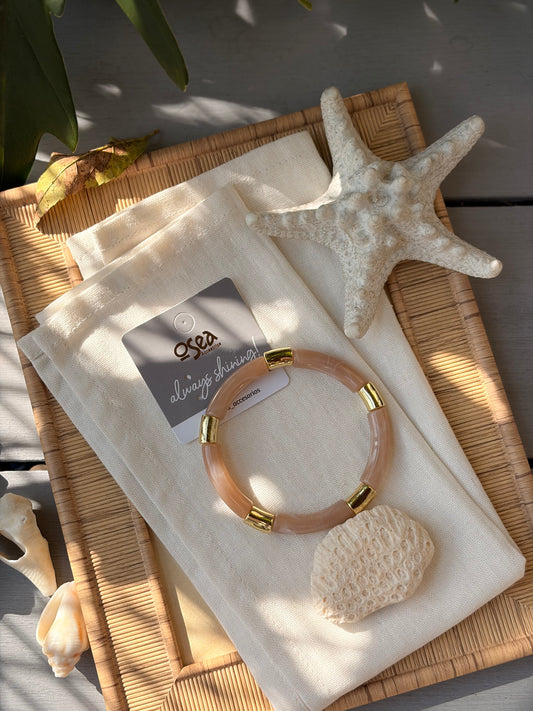 Pulsera resortada tipo nácar