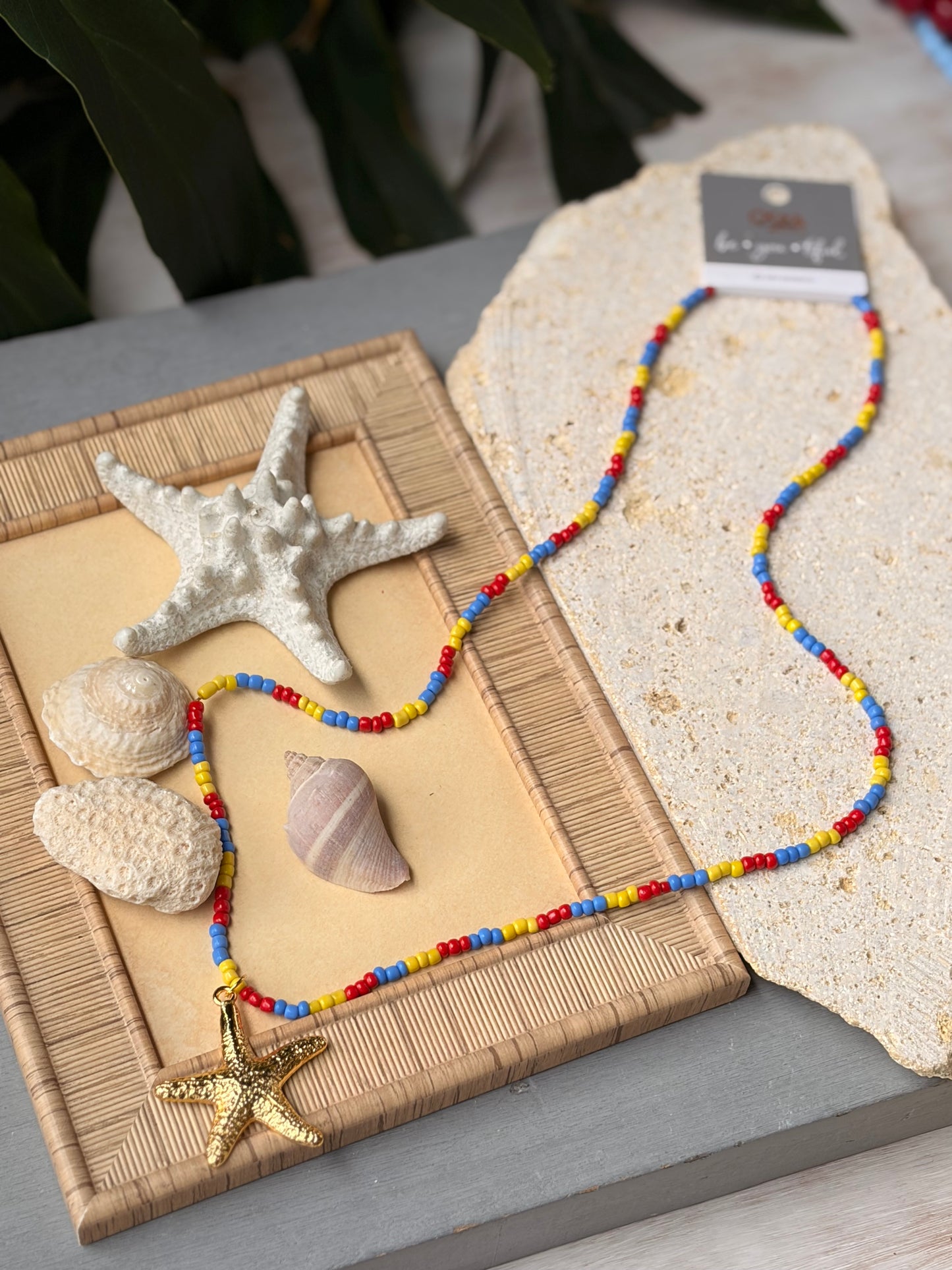 Collar largo mostacillas Colombia dije estrella mar 🇨🇴