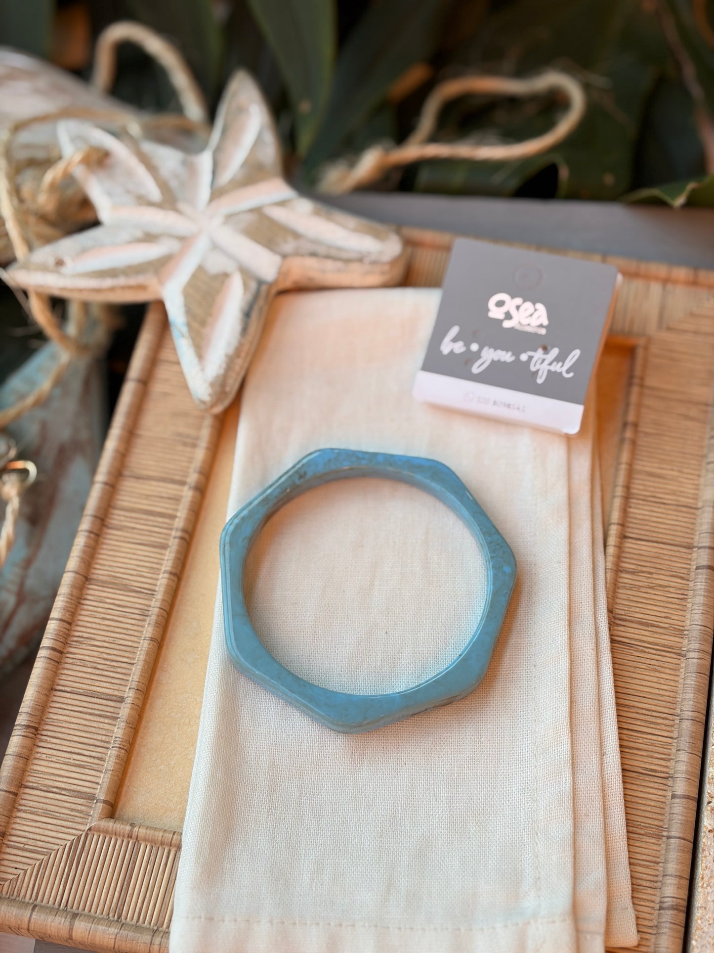 Pulsera resina geométrica 7 lados