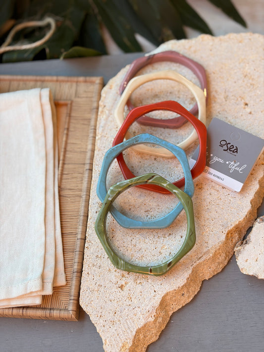 Pulsera resina geométrica 7 lados