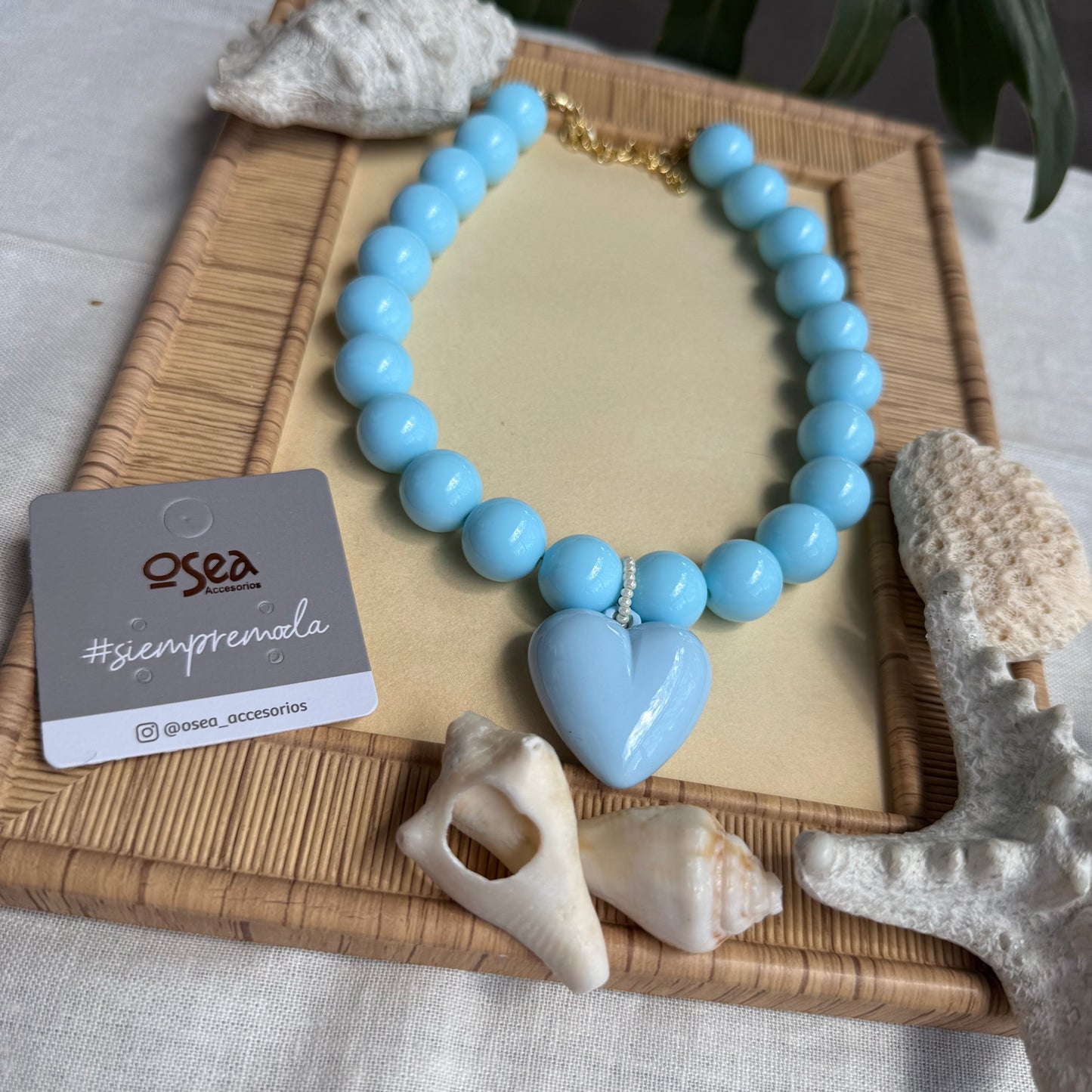 Collar bolas dije corazón