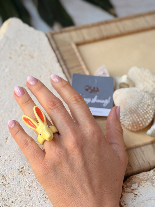 Anillo conejo esmaltado