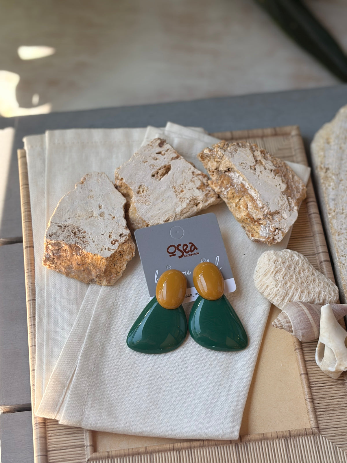 Aretes en topos resina bicolor